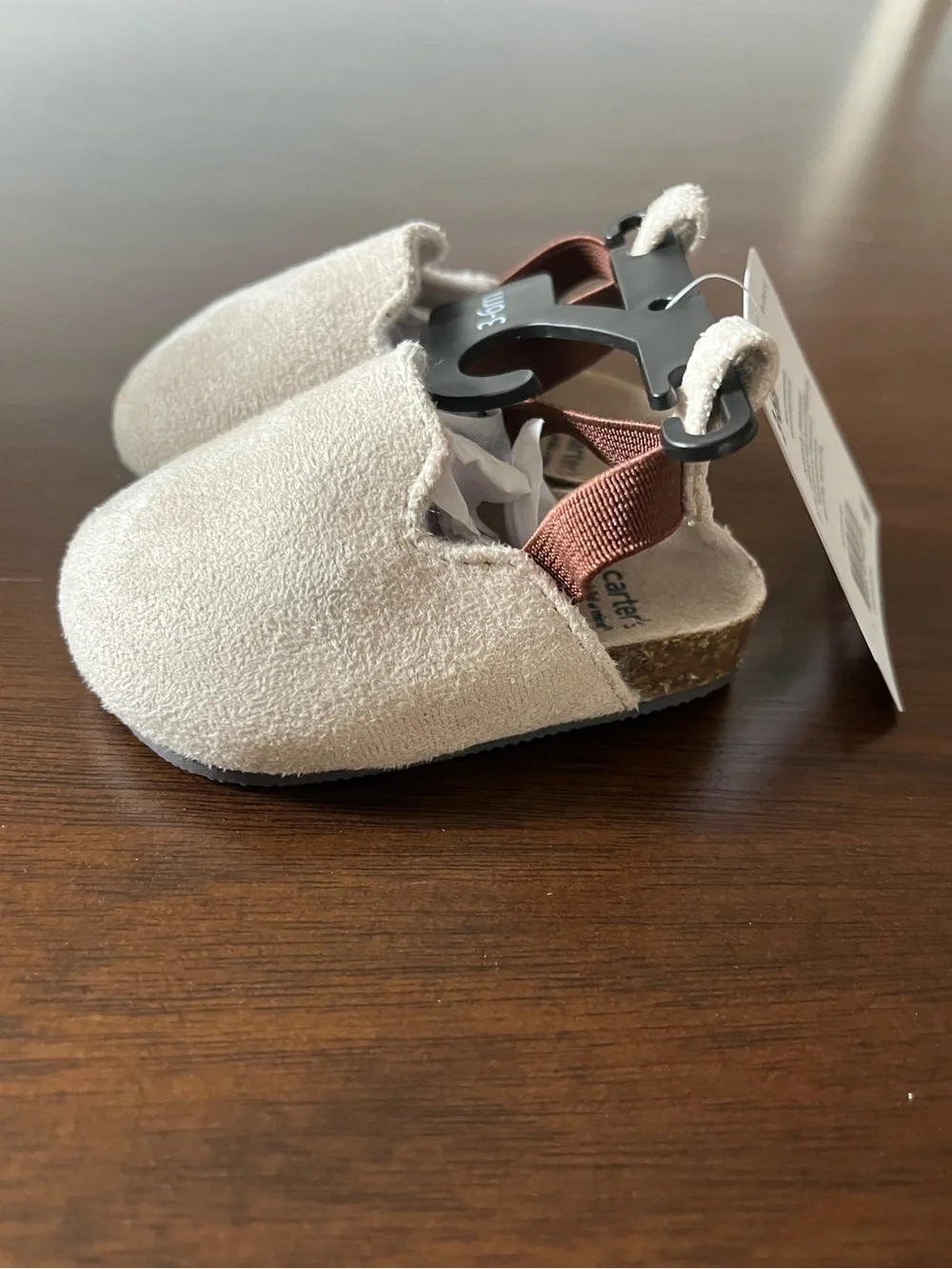 Nwt Carters Baby Slingback Clog 3-6 months Tan Boys Girls Unisex